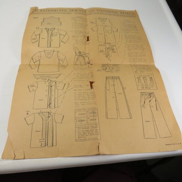 McCalls 5020 clothing pattern size 6 (problems) Sleep Clothes - Picture 6 of 10